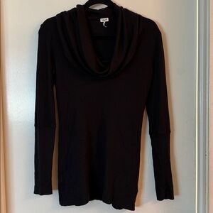Splendid black cowl neck thermal top/sweater